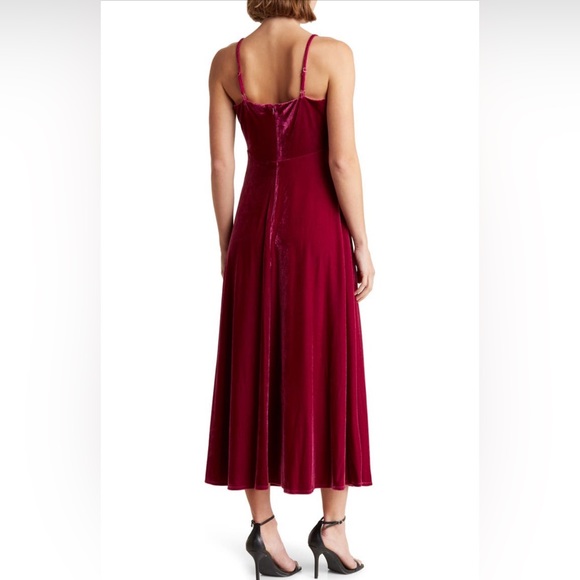 NWT Taylor Stretch Velvet A Line Dress - Picture 2 of 4